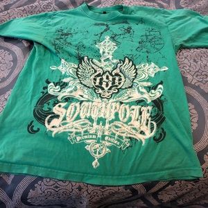 Southpole vintage green t-shirt w logo -men medium